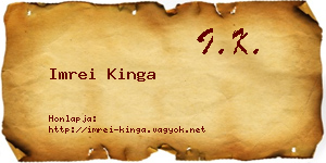 Imrei Kinga névjegykártya